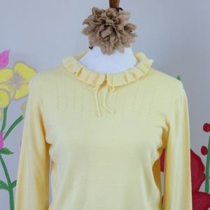 Josie Sweater // Vintage 1950's Buttercup Yellow Knit by Courtelle
